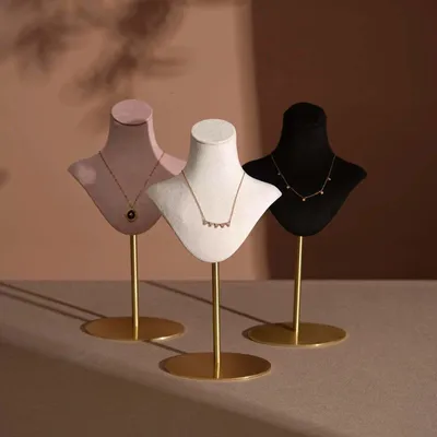 Jewelry - Height-Adjustable Vegan Suede Necklace Bust - WHISPERING WOODS