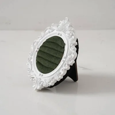Jewelry - White Vintage-Style Ring Holder Frame - WHISPERING WOODS