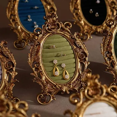 Jewelry - Vintage Gold Ring and Earring Holder Frame - WHISPERING WOODS
