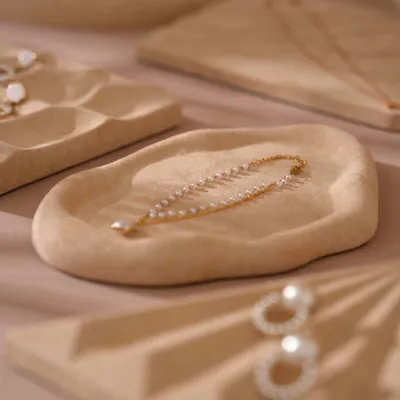 Bijoux - Plateaux à bijoux en suédine végane beige - WHISPERING WOODS