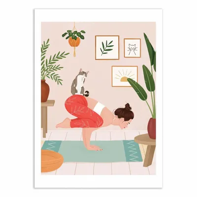 Affiches - Affiche - Cat Yoga - Petra Holikova - WALL EDITIONS