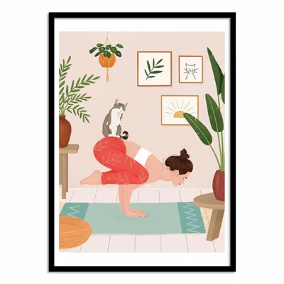 Affiches - Affiche - Cat Yoga - Petra Holikova - WALL EDITIONS