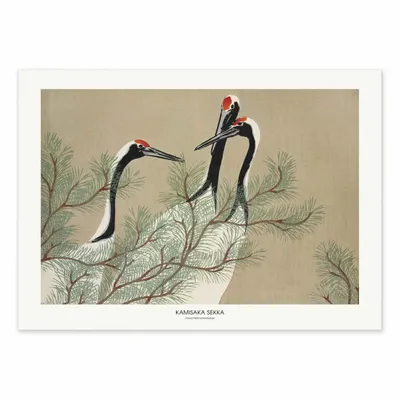 Poster - Art-Poster - Cranes From Momoyogusa - Kamisaka Sekka - WALL EDITIONS