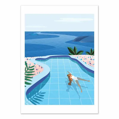 Poster - Art-Poster - Girl in Pool - Petra Lizde - WALL EDITIONS