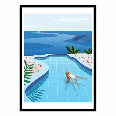 Poster - Art-Poster - Girl in Pool - Petra Lizde - WALL EDITIONS