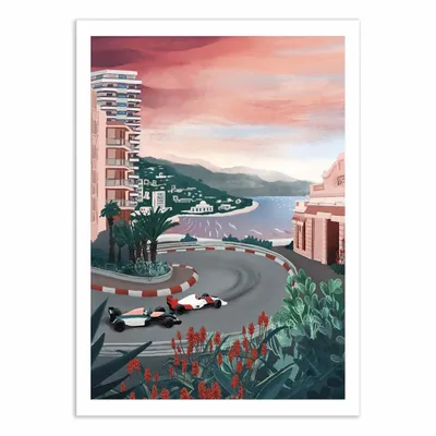 Affiches - Affiche - Monaco Circuit - Goed Blauw - WALL EDITIONS