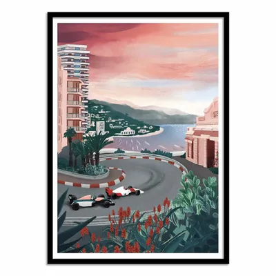 Affiches - Affiche - Monaco Circuit - Goed Blauw - WALL EDITIONS