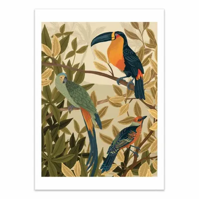 Affiches - Affiche - Paradise Birds - Goed Blauw - WALL EDITIONS