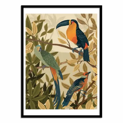 Affiches - Affiche - Paradise Birds - Goed Blauw - WALL EDITIONS