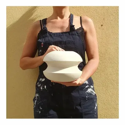 Sculptures, statuettes and miniatures - Sculptural, geometric vase in white porcelain - Oneiros D5 - CALLIGRAMME