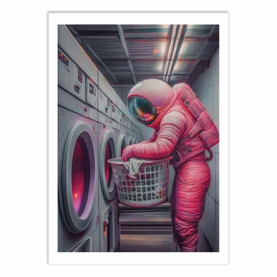 Affiches - Affiche - Astronaut Doing Laundry - Baard Martinussen - WALL EDITIONS