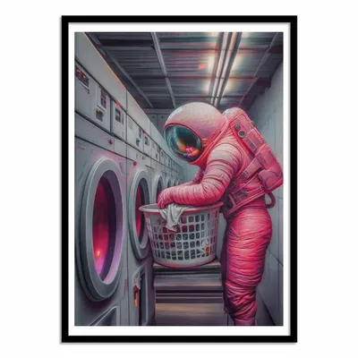 Affiches - Affiche - Astronaut Doing Laundry - Baard Martinussen - WALL EDITIONS