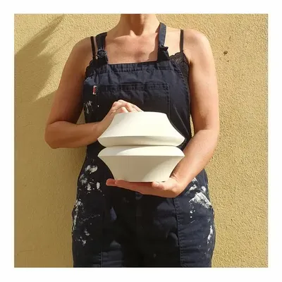 Sculptures, statuettes et miniatures - Vase sculptural et géométrique en porcelaine blanche - Palindrome A2L - CALLIGRAMME