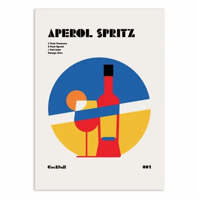 Poster - Art-Poster - Aperol Spritz Cocktail Bauhaus - Retrodrome - WALL EDITIONS