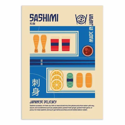 Affiches - Affiche - Sashimi Japanese Food Print - Retrodrome - WALL EDITIONS