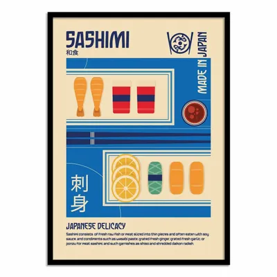 Affiches - Affiche - Sashimi Japanese Food Print - Retrodrome - WALL EDITIONS