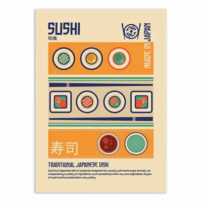 Poster - Art-Poster - Sushi Japanese Food Print - Retrodrome - WALL EDITIONS