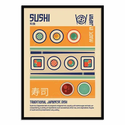 Poster - Art-Poster - Sushi Japanese Food Print - Retrodrome - WALL EDITIONS