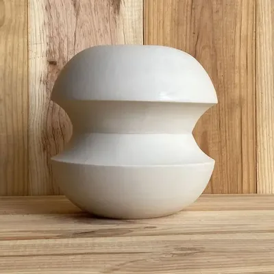 Autres décorations de Noël - Vase sculptural et géométrique en porcelaine blanche - Palindrome B2S - CALLIGRAMME