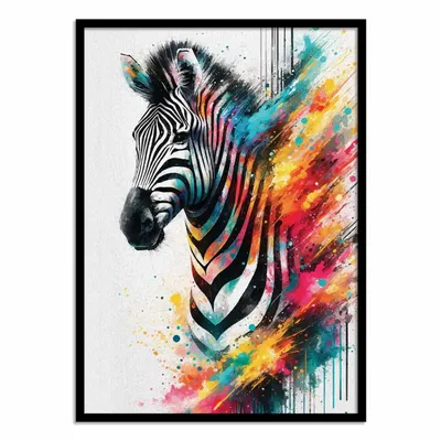 Poster - Art-Poster - Colorful Zebra - Andreas Magnusson - WALL EDITIONS