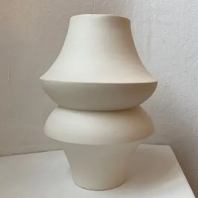 Autres décorations de Noël - Vase sculptural et géométrique en porcelaine blanche - Palindrome C2S - CALLIGRAMME