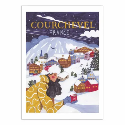 Poster - Art-Poster - Woman in France Courchevel - Caroline - WALL EDITIONS