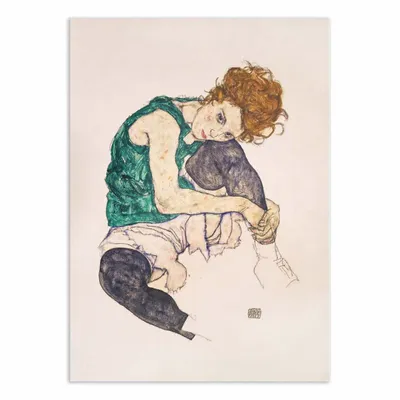 Affiches - Affiche - Seated Woman With Legs Drawn Up - Egon Schiele - WALL EDITIONS