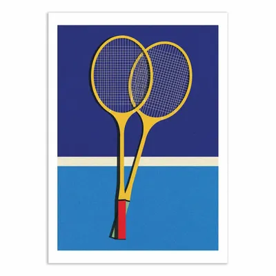 Affiches - Affiche - Wooden Badminton Rackets - Rosi Feist - WALL EDITIONS