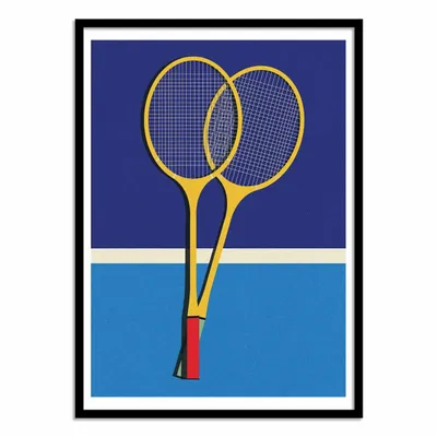 Affiches - Affiche - Wooden Badminton Rackets - Rosi Feist - WALL EDITIONS