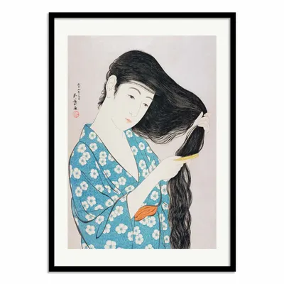 Poster - Art-Poster - Woman Combing Her Hair (1920) - Goyo Hashiguchi - WALL EDITIONS