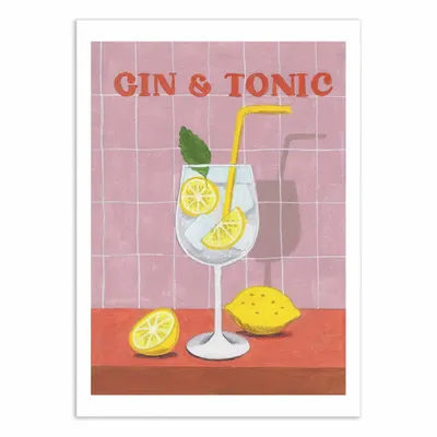 Poster - Art-Poster - Gin and Tonic Cocktail - Caroline Bonne Muller - WALL EDITIONS