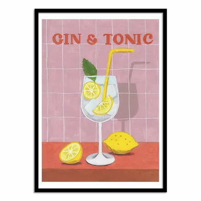 Poster - Art-Poster - Gin and Tonic Cocktail - Caroline Bonne Muller - WALL EDITIONS