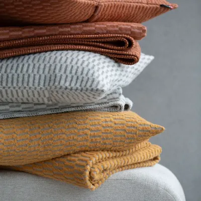 Throw blankets - recycling SAVONA cotton plaid with coordinated cushions - DAVID FUSSENEGGER