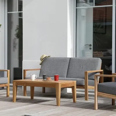 Lawn sofas   - DIVANO TEAK SOCK SET - MEDICIS