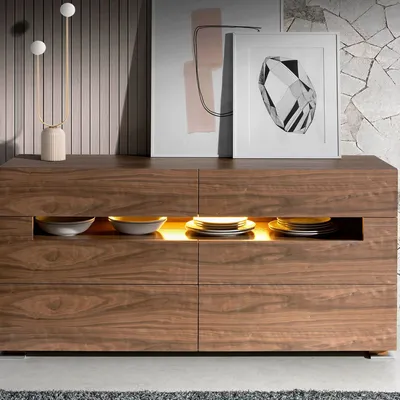 Commodes - Commode en noyer avec éclairage intérieur - ANGEL CERDÁ
