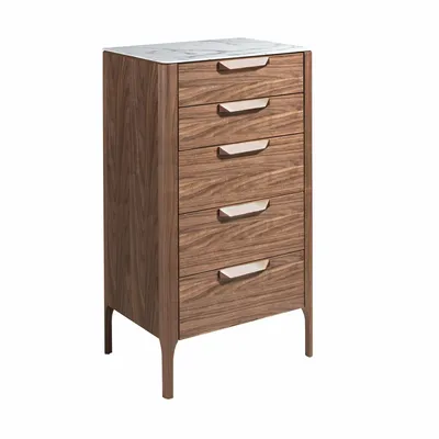 Commodes - Chiffonnier noyer et marbre effet fibre de verre - ANGEL CERDÁ