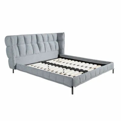 Beds - Light bluish-grey fabric bed - ANGEL CERDÁ