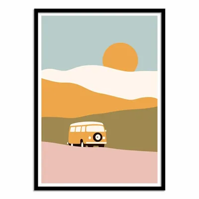 Poster - Art-Poster - Van in landscape - Florent Bodart - WALL EDITIONS