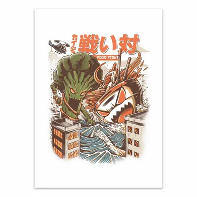 Poster - Art-Poster - Brocco vs Ramen Kaijus - Ilustrata - WALL EDITIONS