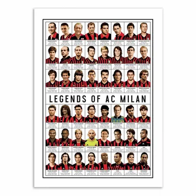 Affiches - Affiche - Legends of AC Milan - Olivier Bourdereau - WALL EDITIONS