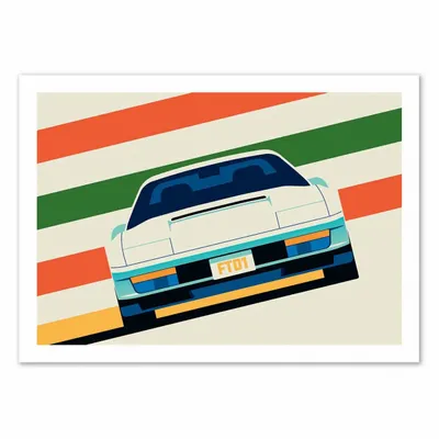 Affiches - Affiche - Angeled white sports car - Bo Lundberg - WALL EDITIONS