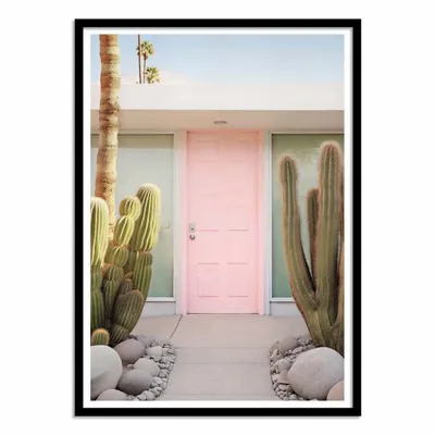 Poster - Art-Poster - Palm Springs Pink door - Philippe Hugonnard - WALL EDITIONS