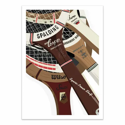 Poster - Art-Poster - Raquettes Vintage - LPX Illustration - WALL EDITIONS