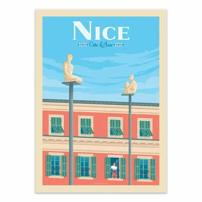 Affiches - Affiche - Nice Statues Jaume conversation - Olahoop Travel Posters - WALL EDITIONS