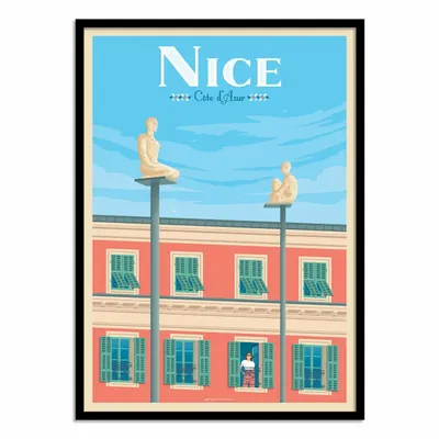 Affiches - Affiche - Nice Statues Jaume conversation - Olahoop Travel Posters - WALL EDITIONS