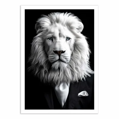 Poster - Art-Poster - White Lion Wild Suits - Philippe Hugonnard - WALL EDITIONS