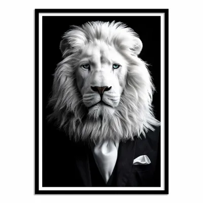 Poster - Art-Poster - White Lion Wild Suits - Philippe Hugonnard - WALL EDITIONS
