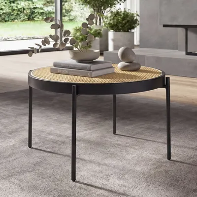 Tables basses - Table basse ronde en rotin - ANGEL CERDÁ