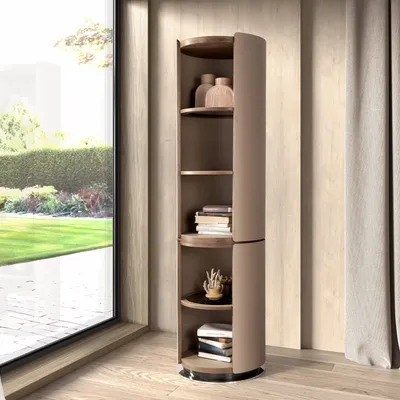 Office furniture and storage - Walnut and mink leatherette shelf - ANGEL CERDÁ
