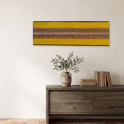 Tapestries - Portospino Yellow, handwoven wall panel - EUGENIA PINNA
